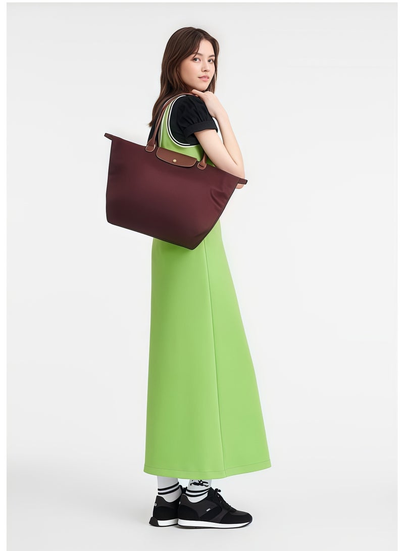 لونج شامب لونشامب لو بلياج حقيبة كبيرة بحمالات كتف للنساء، حقيبة مكياج كبيرة متعددة الاستخدامات، حقيبة يد، حقيبة كتف كلاسيكية - Image 2